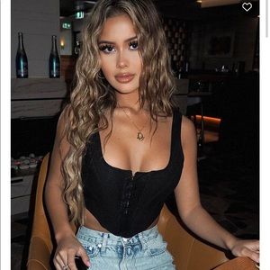 White Fox Bad Gal Bustier: Black XL